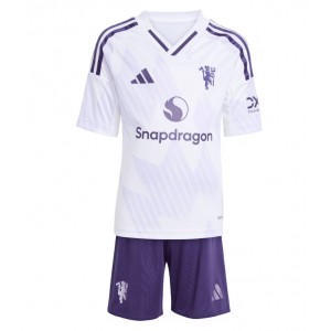 Fotbalové Dres Manchester United Dětské Venkovní Oblečení 2025-26 Krátký Rukáv (+ trenýrky)